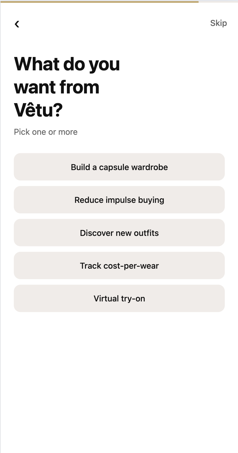 Vêtu — Choose what you want from your wardrobe
